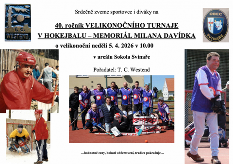 Pozvánka na Velikonoční turnaj TCW v hokejbalu 2026